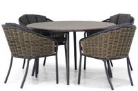 Santika Tika/Matale 125 cm rond dining tuinset 5-delig - thumbnail