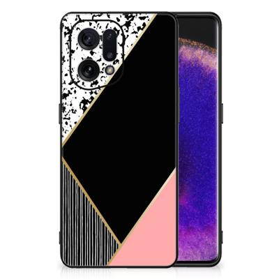 OPPO Find X5 Backcover Zwart Roze Vormen