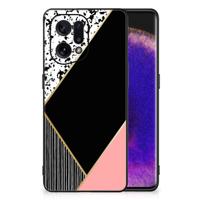 OPPO Find X5 Backcover Zwart Roze Vormen