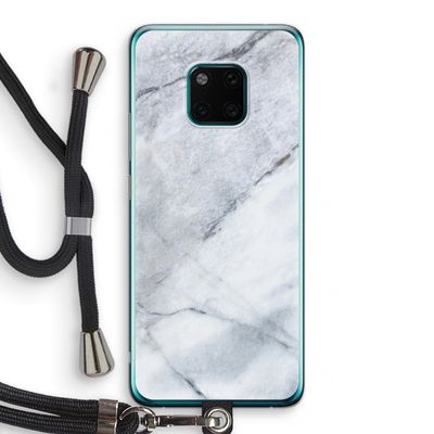 Witte marmer: Huawei Mate 20 Pro Transparant Hoesje met koord