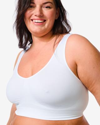 HEMA Niet voorgevormde top zonder beugel naadloos wit (wit)