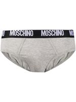 Moschino slip à taille à logo - Gris