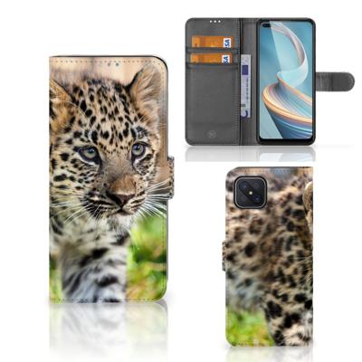 OPPO Reno4 Z | Telefoonhoesje | Met pasjeshouder | Baby Luipaard