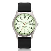 Herenhorloge met glow-in-the-dark wijzerplaat en zwarte band - Waterdicht quartz design Herenhorloge met glow-in-the-dark wijzerplaat en zwarte band - Waterdicht quartz design