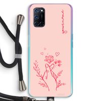 Giving Flowers: Oppo A92 Transparant Hoesje met koord