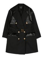 Balmain Kids manteau à boutonnière croisée - Noir