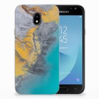 Samsung Galaxy J3 2017 | TPU | Siliconen hoesje | Marble Blue Gold