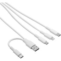 Akyga USB-kabel USB-C stekker, USB-A stekker, Apple Lightning stekker, USB-micro-B stekker 1.20 m Wit AK-USB-52