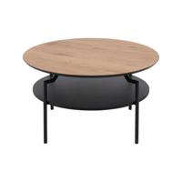Leen Bakker - Salontafel Soto - Eikenkleur - Ø80 Cm - MDF - Zwart#Bruin