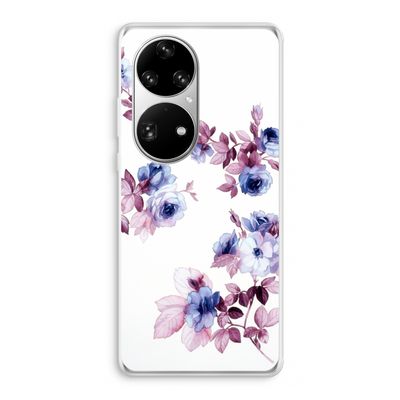 Waterverf bloemen: Huawei P50 Pro Transparant Hoesje
