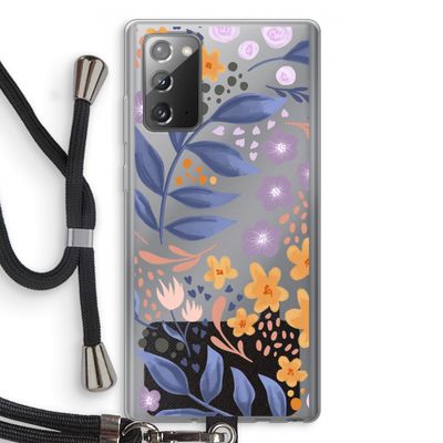 Flowers with blue leaves: Samsung Galaxy Note 20 / Note 20 5G Transparant Hoesje met koord