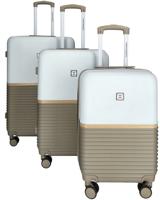 Enrico Benetti Princetown kofferset driedelig-Taupe-Ivory