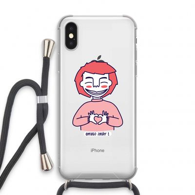 Hartje: iPhone XS Transparant Hoesje met koord