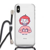 Hartje: iPhone XS Transparant Hoesje met koord