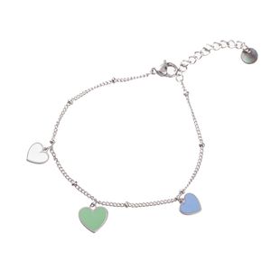 Go Dutch Label Armband met Hartjes Multi Zilver