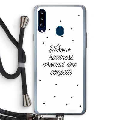 Confetti: Samsung Galaxy A20s Transparant Hoesje met koord