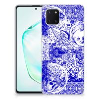 Silicone Back Case Samsung Galaxy Note 10 Lite Angel Skull Blauw