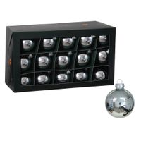 Kerstballen - 30x stuks - zilver - glas - 6 cm - glans