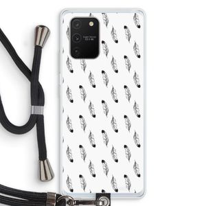 Pluimen: Samsung Galaxy S10 Lite Transparant Hoesje met koord