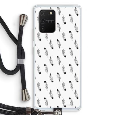Pluimen: Samsung Galaxy S10 Lite Transparant Hoesje met koord
