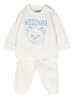 Moschino Kids survêtement en coton à logo brodé - Blanc