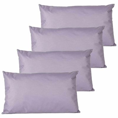 Buitenkussens - 4x - lila paars - 30 x 50 cm - binnen/buiten