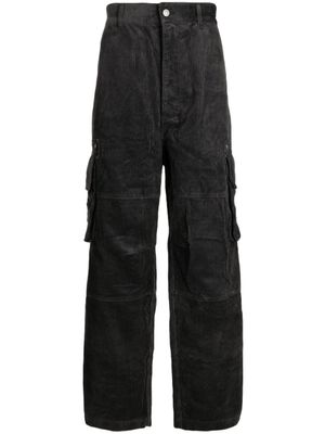 izzue pantalon en velours côtelé à coupe ample - Gris
