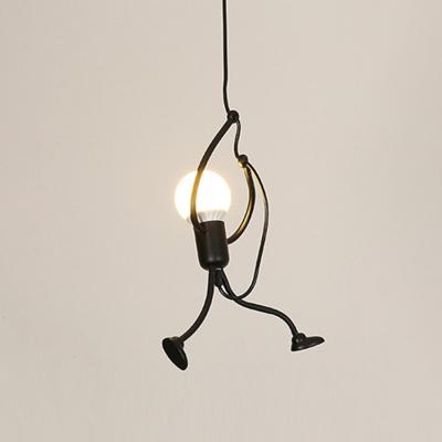 YWXLight Nordic moderne hanger licht zwart metalen E27 Bulb schurk modelleren LED Lamp Restaurant slaapkamer woonkamer (witte wit)