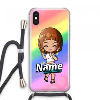 Chibi Maker vrouw: iPhone XS Max Transparant Hoesje met koord