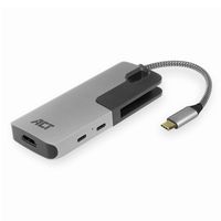 ACT AC7021 USB-C naar HDMI female adapter met PD Pass-Through, 4K, USB-A , USB-C port, kaartlezer - thumbnail