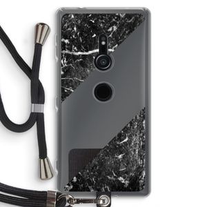 Zwart marmer: Sony Xperia XZ2 Transparant Hoesje met koord
