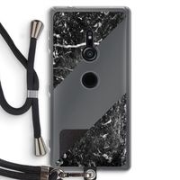 Zwart marmer: Sony Xperia XZ2 Transparant Hoesje met koord
