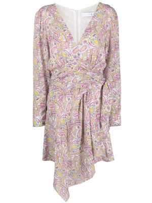 IRO robe portefeuille courte à imprimé graphique - Rose
