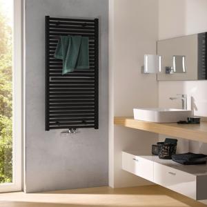Handdoekradiator HSK Line Plus| 60x121.5 cm | CV en/of electrische werking | Mat zwart