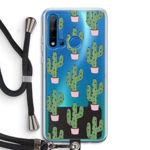 Cactus Lover: Huawei P20 Lite (2019) Transparant Hoesje met koord