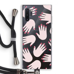 Hands pink: Samsung Galaxy Note 10 Plus Transparant Hoesje met koord