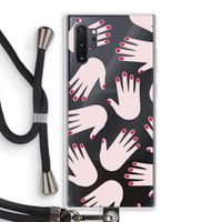 Hands pink: Samsung Galaxy Note 10 Plus Transparant Hoesje met koord