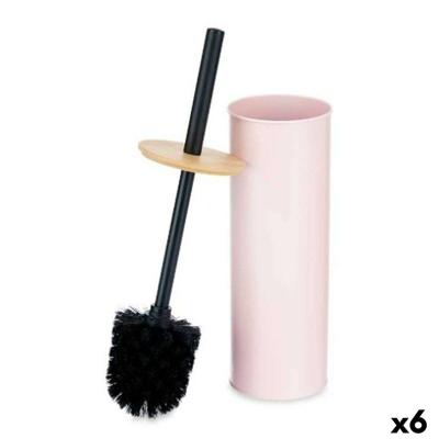 Toiletborstel Berilo Roze Metaal Bamboe Plastic 9,5 X 27 X 9,5 cm (6 Stuks)