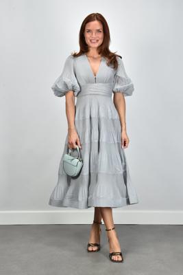 Zimmermann jurk Pleated Midi 3905DS26R steel blue