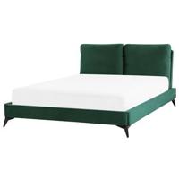 Beliani - MELLE - Tweepersoonsbed - Groen - 140 x 200 cm - Fluweel