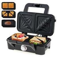 3-in-1 Wafelijzer & Panini-pers & Sandwichtoaster Draagbare Elektrische Sandwichmaker