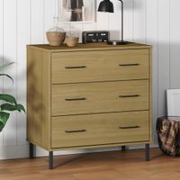 Dressoir met 3 lades OSLO 77x40x79,5 cm grenenhout bruin - thumbnail