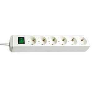 Brennenstuhl 1159520015 Eco-Line PDU Stekkerdoos 6 Sockets met Schakelaar Wit - 1,5 meter