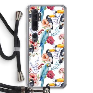 Bloemen tukan: Xiaomi Mi Note 10 Transparant Hoesje met koord