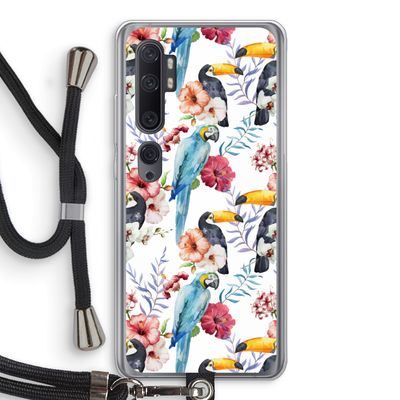 Bloemen tukan: Xiaomi Mi Note 10 Transparant Hoesje met koord