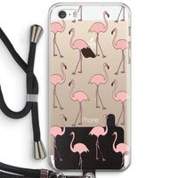 Anything Flamingoes: iPhone 5 / 5S / SE Transparant Hoesje met koord