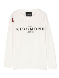 John Richmond Junior t-shirt à logo brodé - Blanc