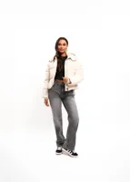 Malelions Signature Puffer Winterjas Dames Gebroken Wit - Maat M - Kleur: Gebroken Wit | Soccerfanshop