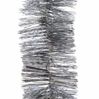 3x Kerstboom folie slinger zilver 270 cm - thumbnail