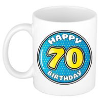 Verjaardag cadeau mok - 70 jaar - blauw - 300 ml - keramiek - thumbnail